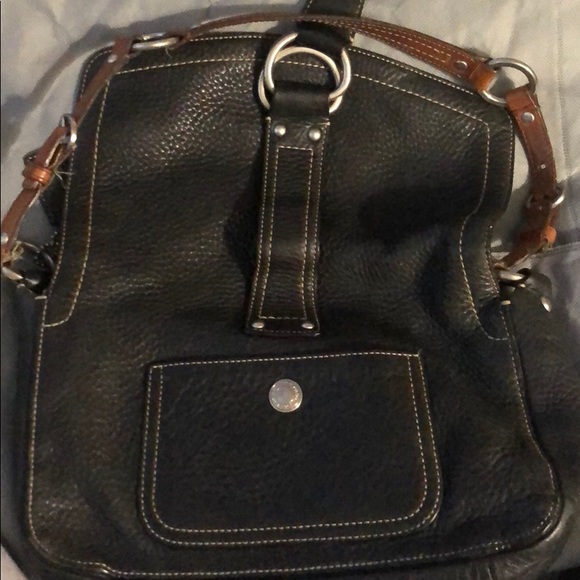Coach leather field bag black pebbled leather EUC - Picture 3 of 5